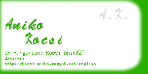 aniko kocsi business card